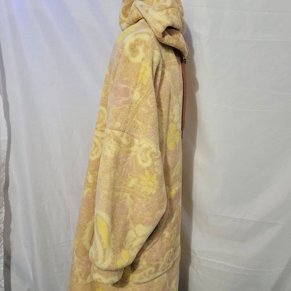 Free People Cozy Hooded Printed Blanket Coat Size S - Picture 8 of 15